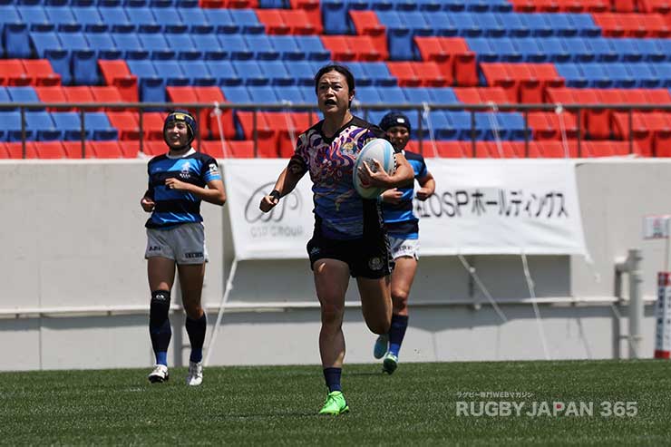 後半6分磯貝美加紗のダメ押しトライ