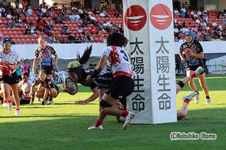 後半1分、大谷芽生のトライ