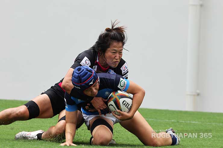 日体大・谷山三菜子をゴール間際まで追走。簡単にトライをさせなかった。