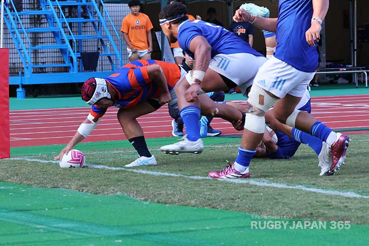 前半ロスタイムHO本橋陽助がトライ