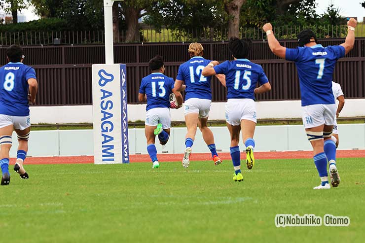 前半42分東海⑬古屋トライ