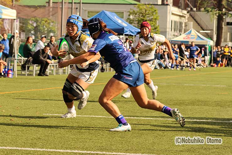 後半32分、GODはFL大坂咲来がトライ