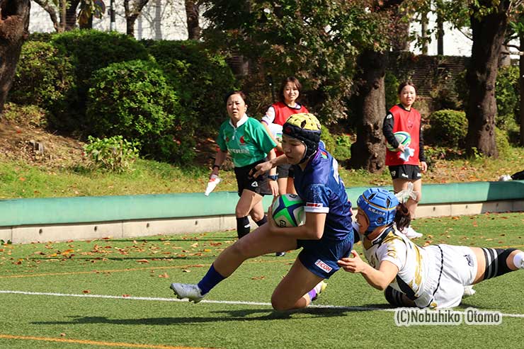 3分、アルテミWTB南奈都が先制トライ