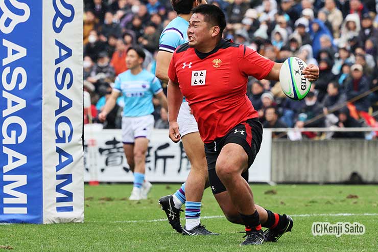 前半17分、上野凌大がトライ