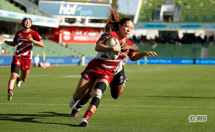 仕上げのトライを決めた内海春菜子