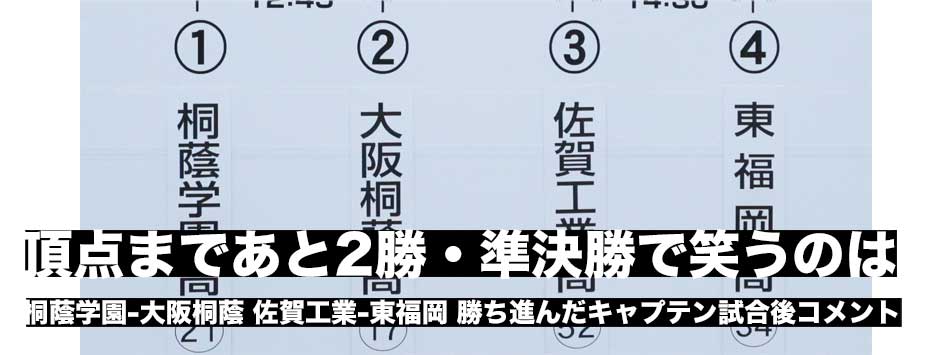 準々決勝を勝利したキャプテン試合後コメント