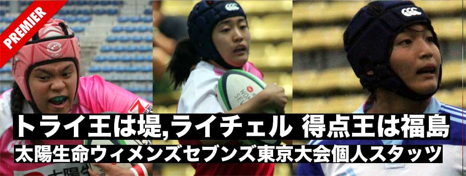 太陽生命ウィメンズセブンズ第2戦東京大会・トライ王は2大会連続の堤ほの花とライチェルのチャレンジ勢2人、 得点王はケガから復帰の追手門学院大・福島わさなが戴冠！